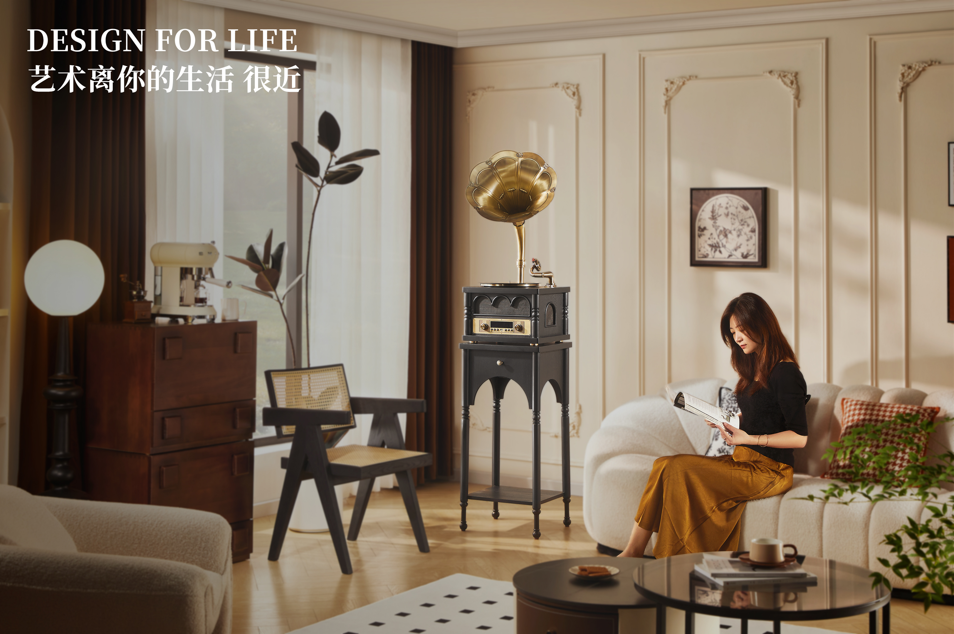 复古留声机背景